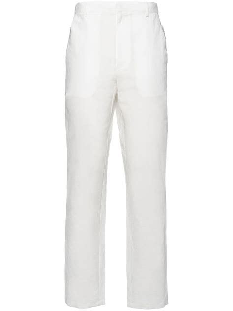 prada linen trousers